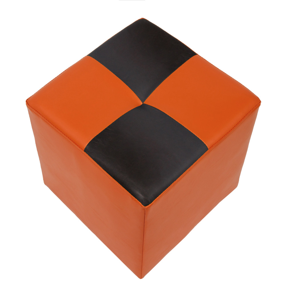 Taburet Cool - imitatie piele portocaliu/wenge - 21895/21835 Taburet Cool - imitatie piele portocaliu/wenge - 21895/21835