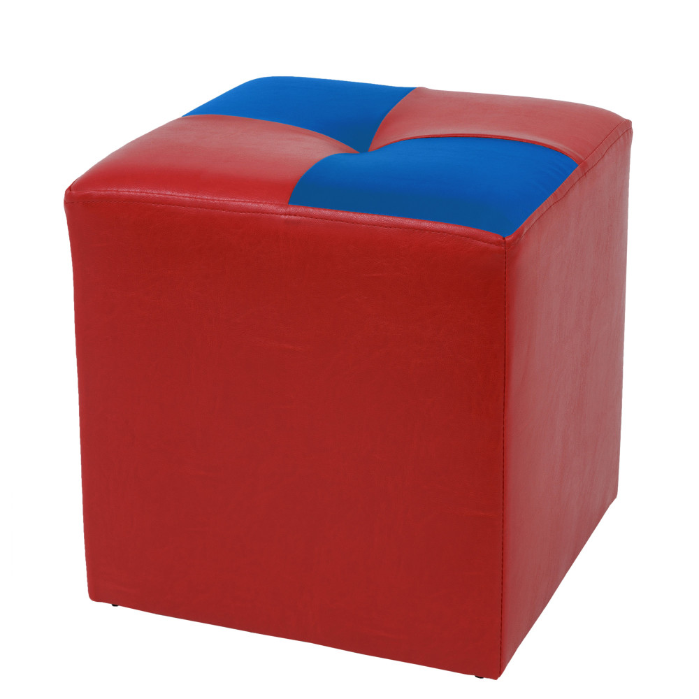 Taburet Cool - imitatie piele rosu/albastru - 21900/21898 Taburet Cool - imitatie piele rosu/albastru - 21900/21898