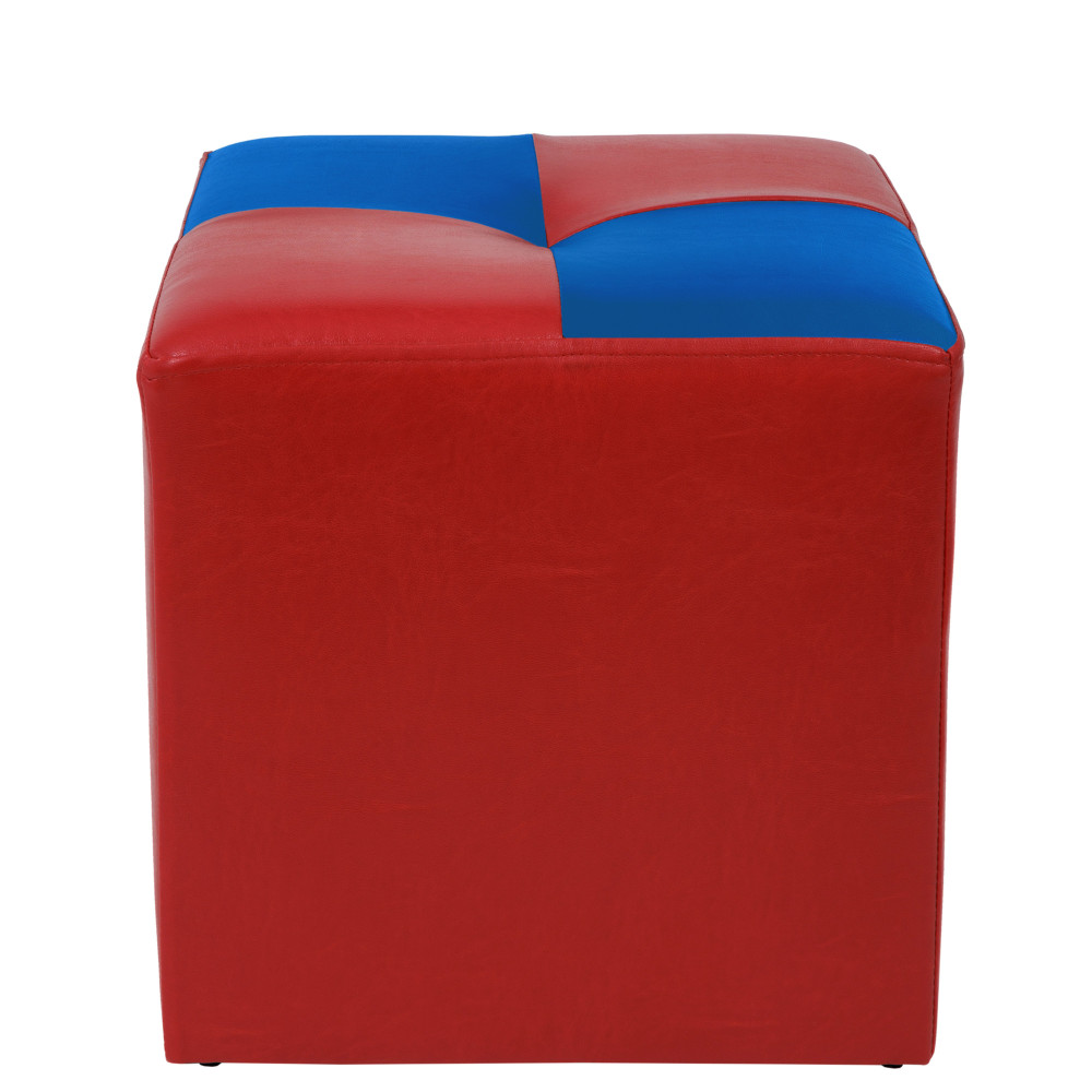 Taburet Cool - imitatie piele rosu/albastru - 21900/21898 Taburet Cool - imitatie piele rosu/albastru - 21900/21898