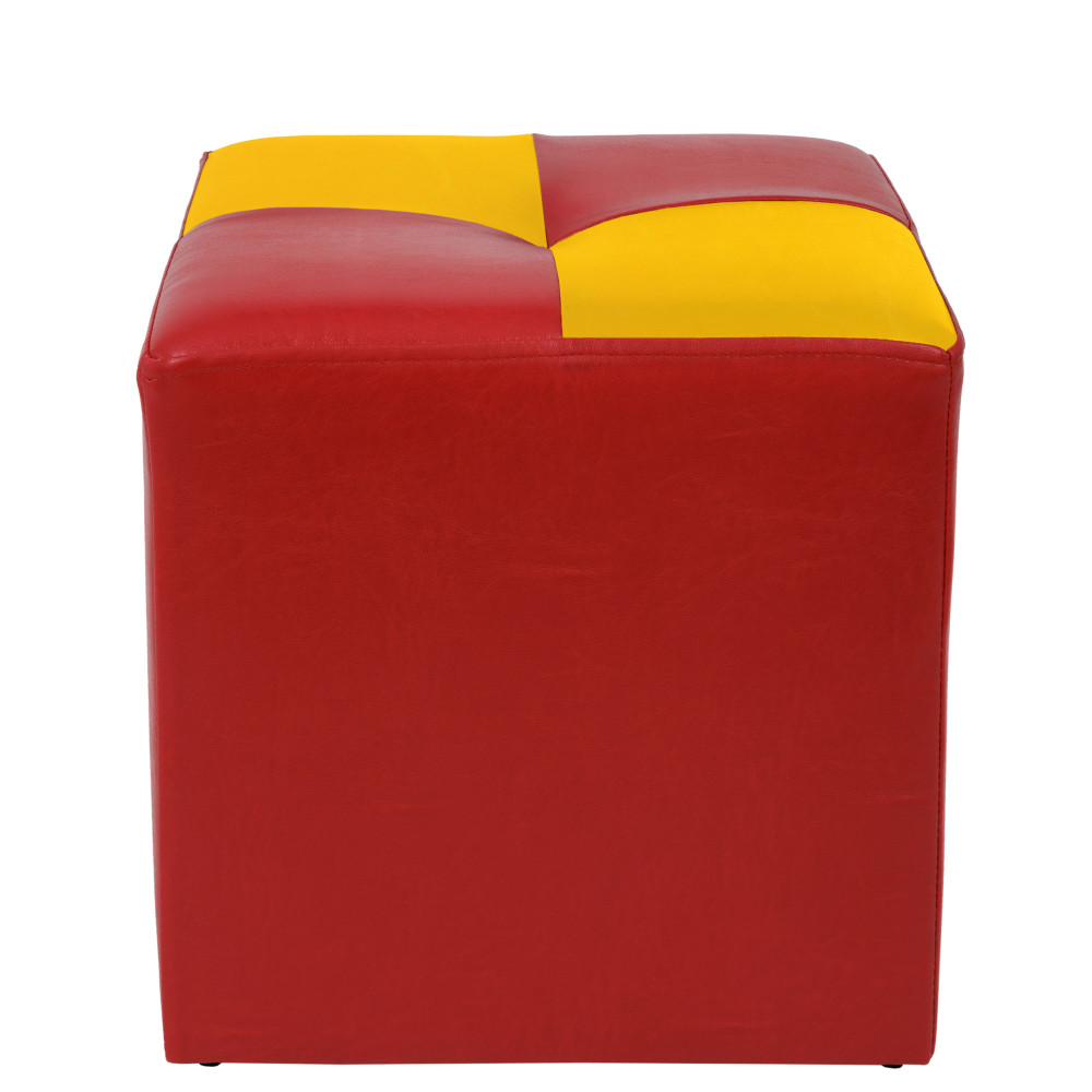Taburet Cool - imitatie piele rosu/galben - 21900/22168 Taburet Cool - imitatie piele rosu/galben - 21900/22168