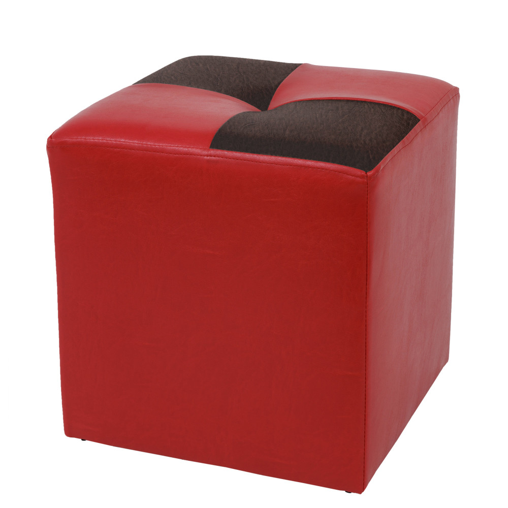 Taburet Cool - imitatie piele rosu/maro - 21900/15611