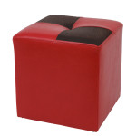 Taburet Cool - imitatie piele rosu/maro - 21900/15611