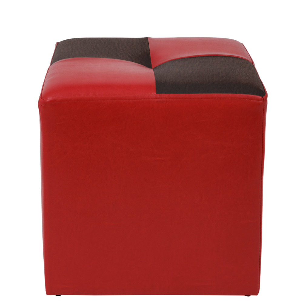 Taburet Cool - imitatie piele rosu/maro - 21900/15611
