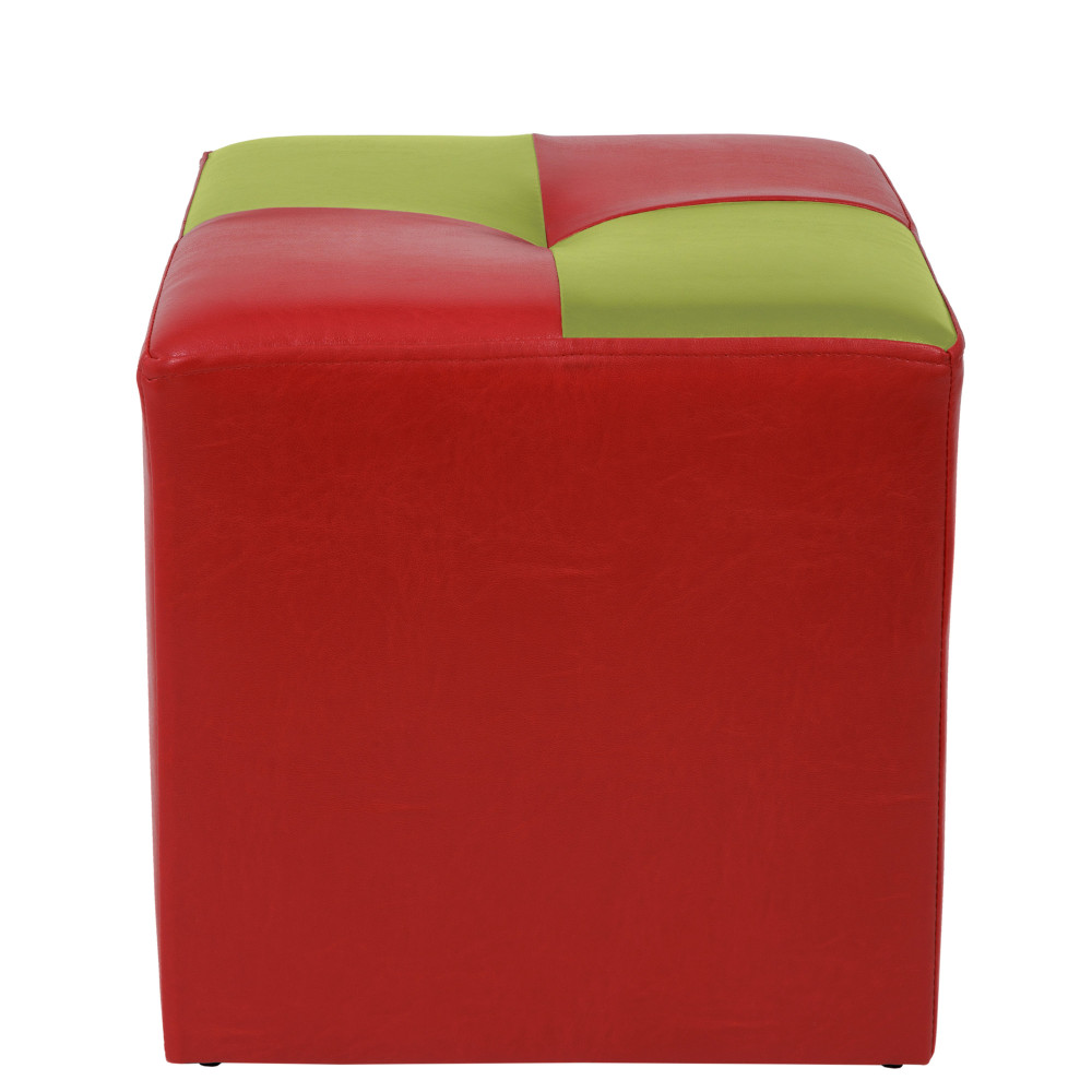 Taburet Cool - imitatie piele rosu/verde - 21900/21899