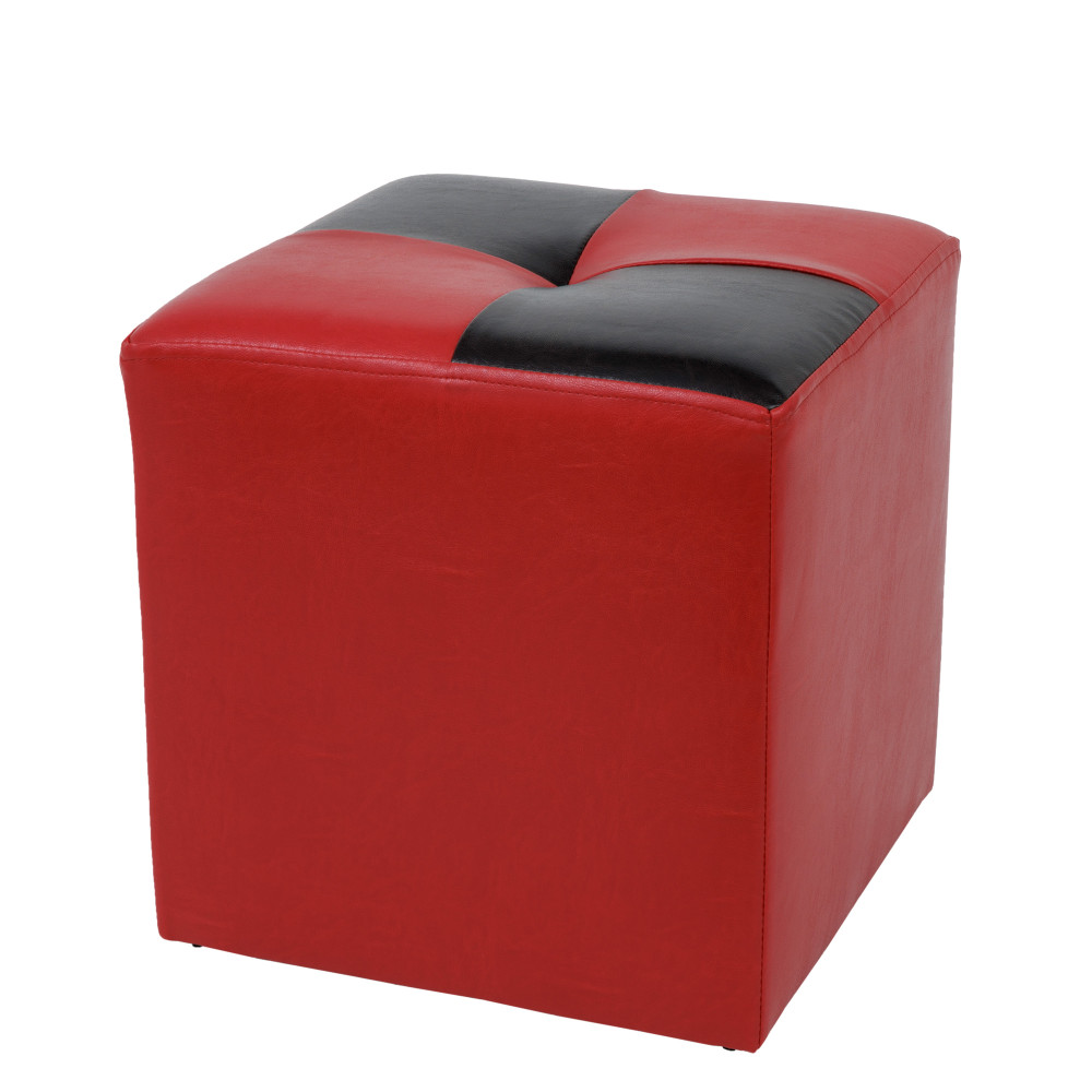 Taburet Cool - imitatie piele rosu/wenge - 21900/21835