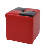 Taburet Cool - imitatie piele rosu/wenge - 21900/21835