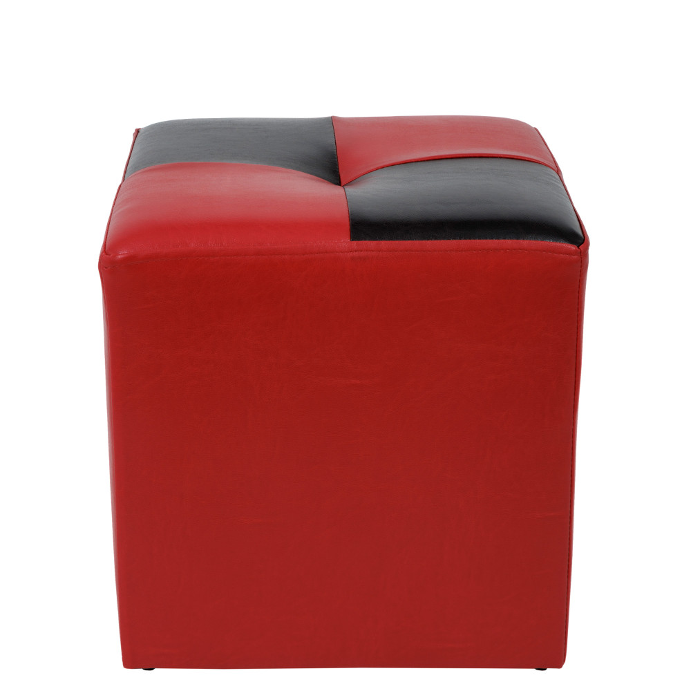 Taburet Cool - imitatie piele rosu/wenge - 21900/21835