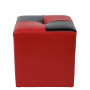 Taburet Cool - imitatie piele rosu/wenge - 21900/21835