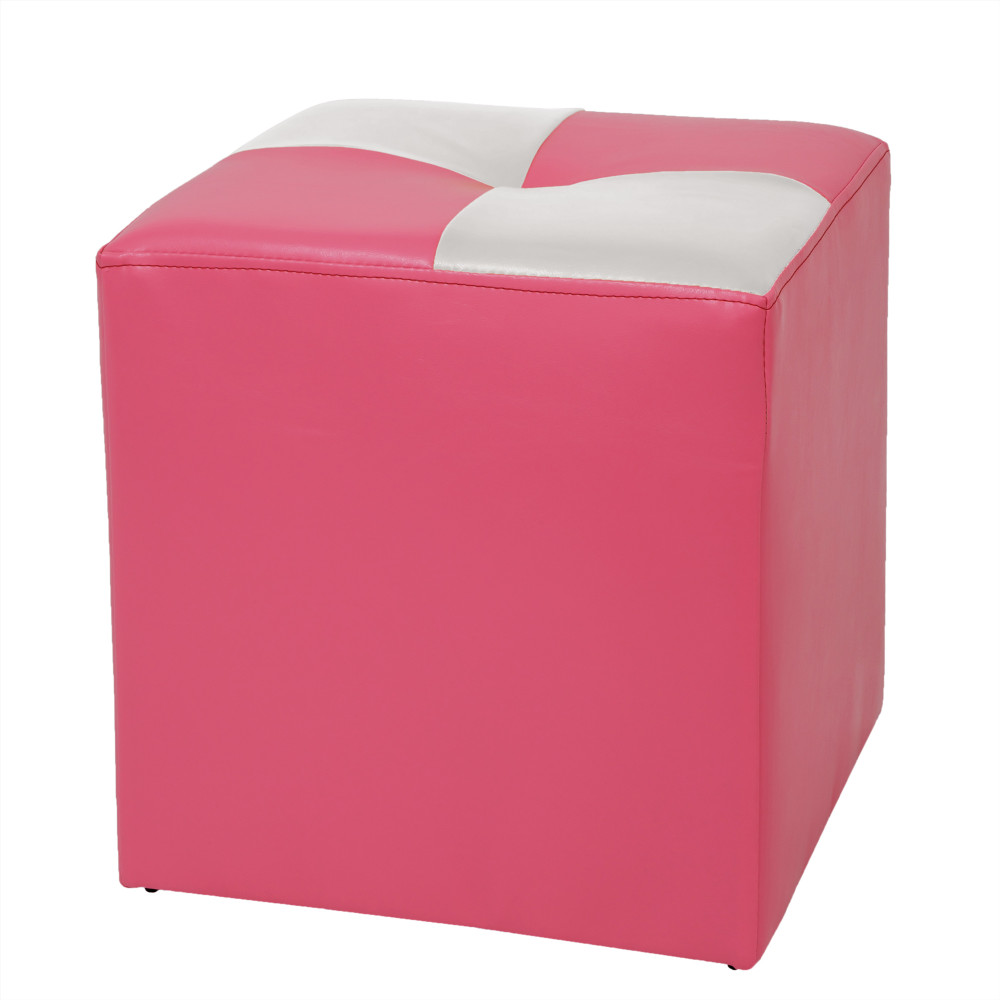 Taburet Cool - imitatie piele roz/alb - 21896/21894 Taburet Cool - imitatie piele roz/alb - 21896/21894