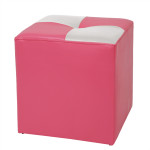 Taburet Cool - imitatie piele roz/alb - 21896/21894