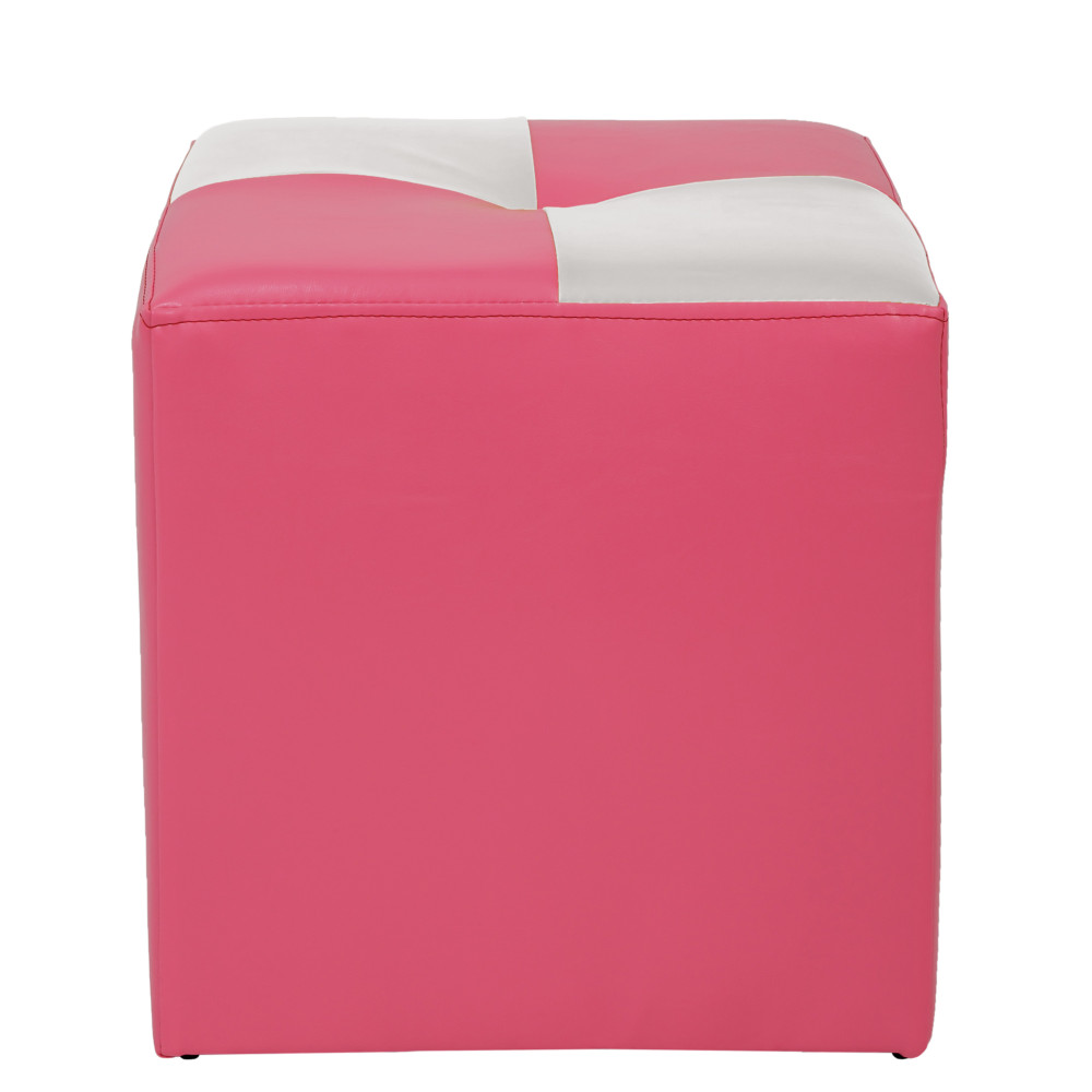 Taburet Cool - imitatie piele roz/alb - 21896/21894 Taburet Cool - imitatie piele roz/alb - 21896/21894