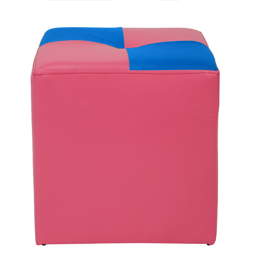 Taburet Cool - imitatie piele roz/albastru - 21896/21898 Taburet Cool - imitatie piele roz/albastru - 21896/21898