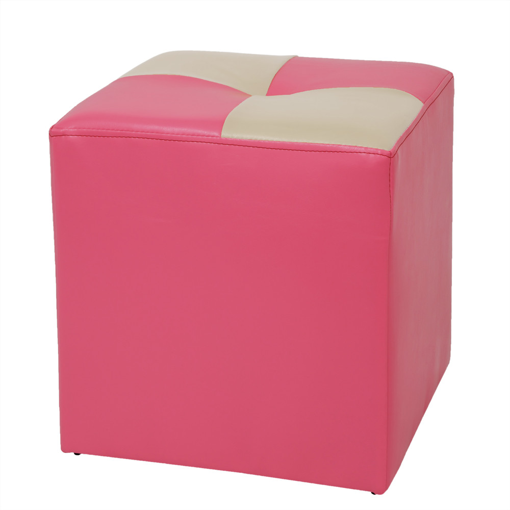 Taburet Cool - imitatie piele roz/crem - 21896/21834 Taburet Cool - imitatie piele roz/crem - 21896/21834