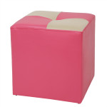 Taburet Cool - imitatie piele roz/crem - 21896/21834