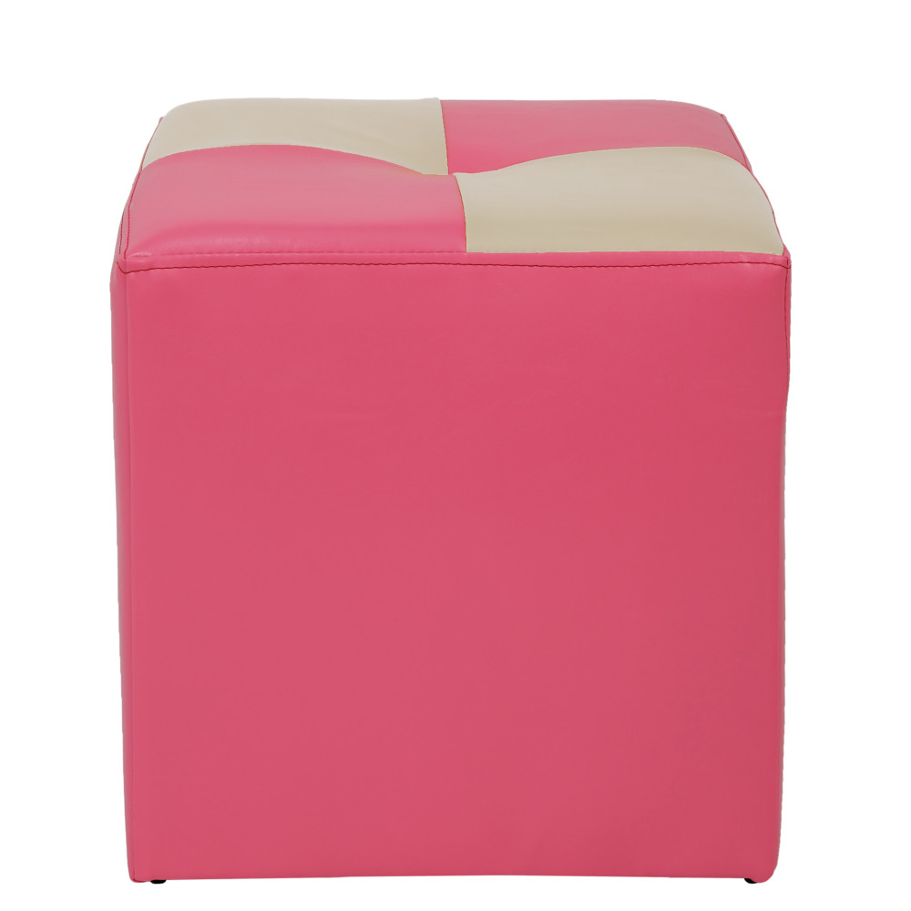Taburet Cool - imitatie piele roz/crem - 21896/21834 Taburet Cool - imitatie piele roz/crem - 21896/21834