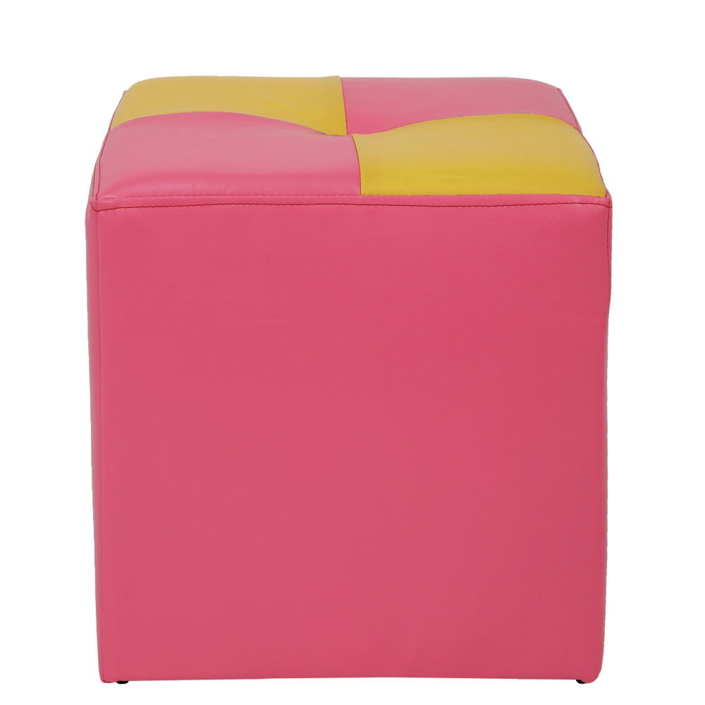 Taburet Cool - imitatie piele roz/galben - 21896/22168 Taburet Cool - imitatie piele roz/galben - 21896/22168
