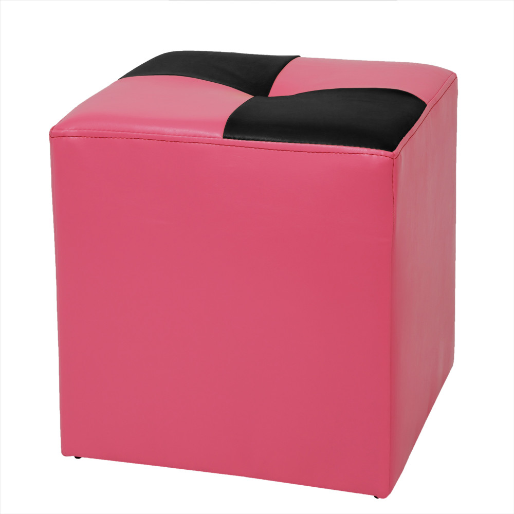 Taburet Cool - imitatie piele roz/negru - 21896/21901 Taburet Cool - imitatie piele roz/negru - 21896/21901