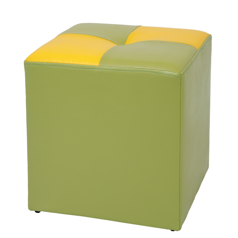 Taburet Cool - imitatie piele verde/galben - 21899/22168 Taburet Cool - imitatie piele verde/galben - 21899/22168