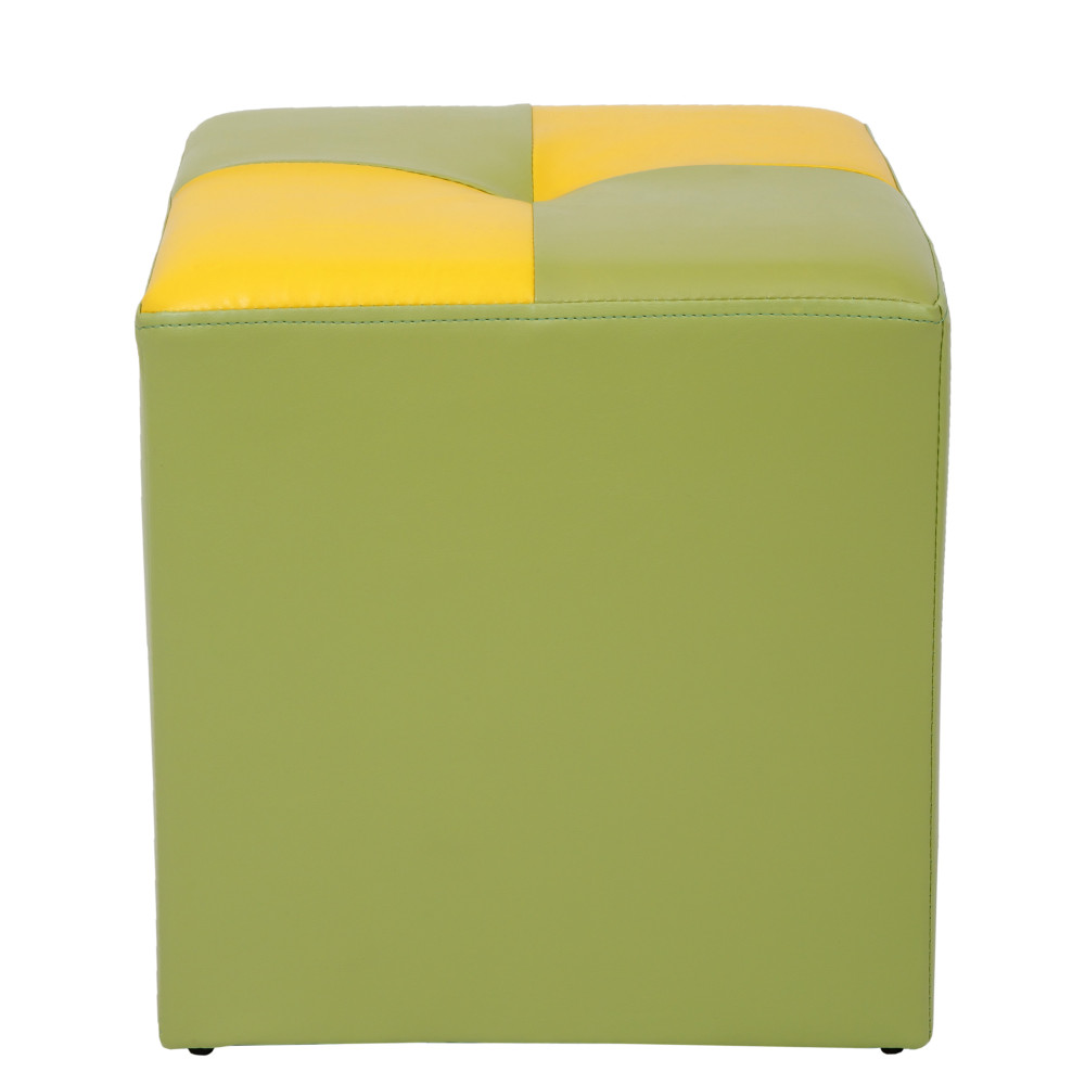 Taburet Cool - imitatie piele verde/galben - 21899/22168 Taburet Cool - imitatie piele verde/galben - 21899/22168