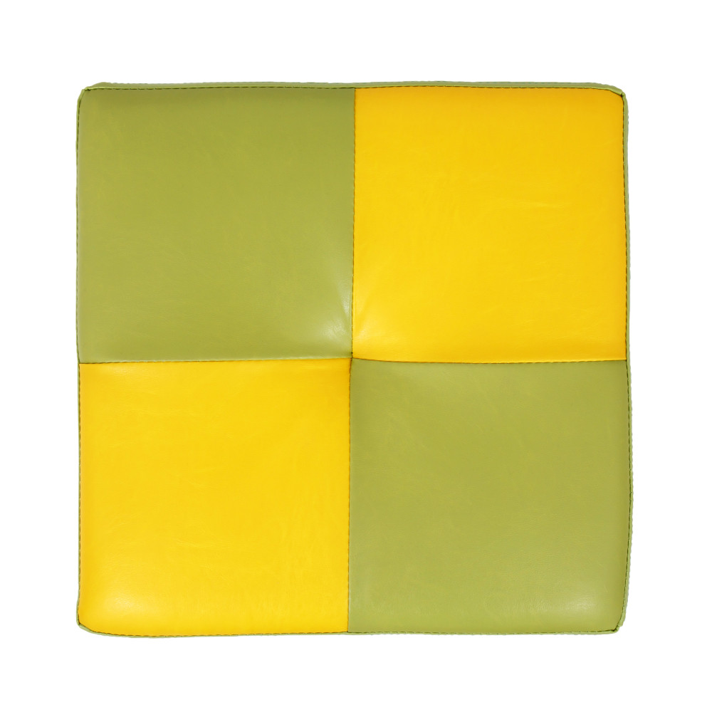 Taburet Cool - imitatie piele verde/galben - 21899/22168 Taburet Cool - imitatie piele verde/galben - 21899/22168