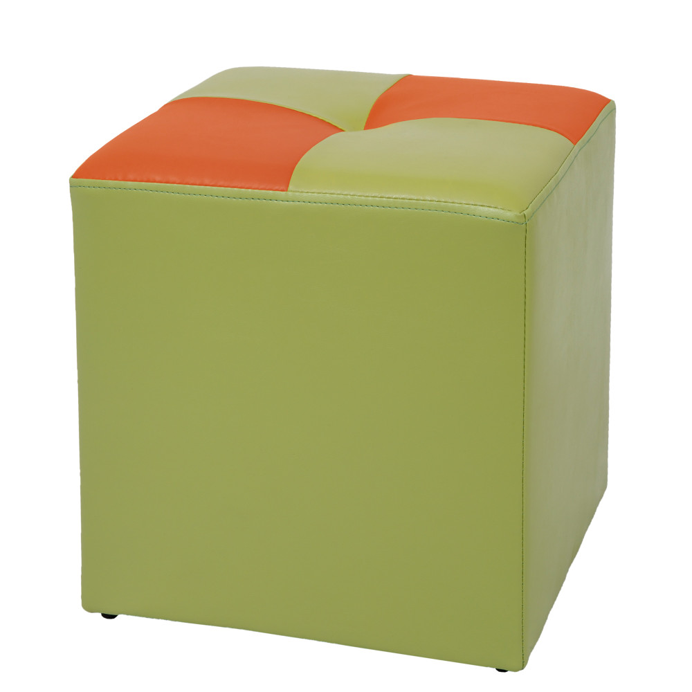 Taburet Cool - imitatie piele verde/portocaliu - 21899/21895 Taburet Cool - imitatie piele verde/portocaliu - 21899/21895