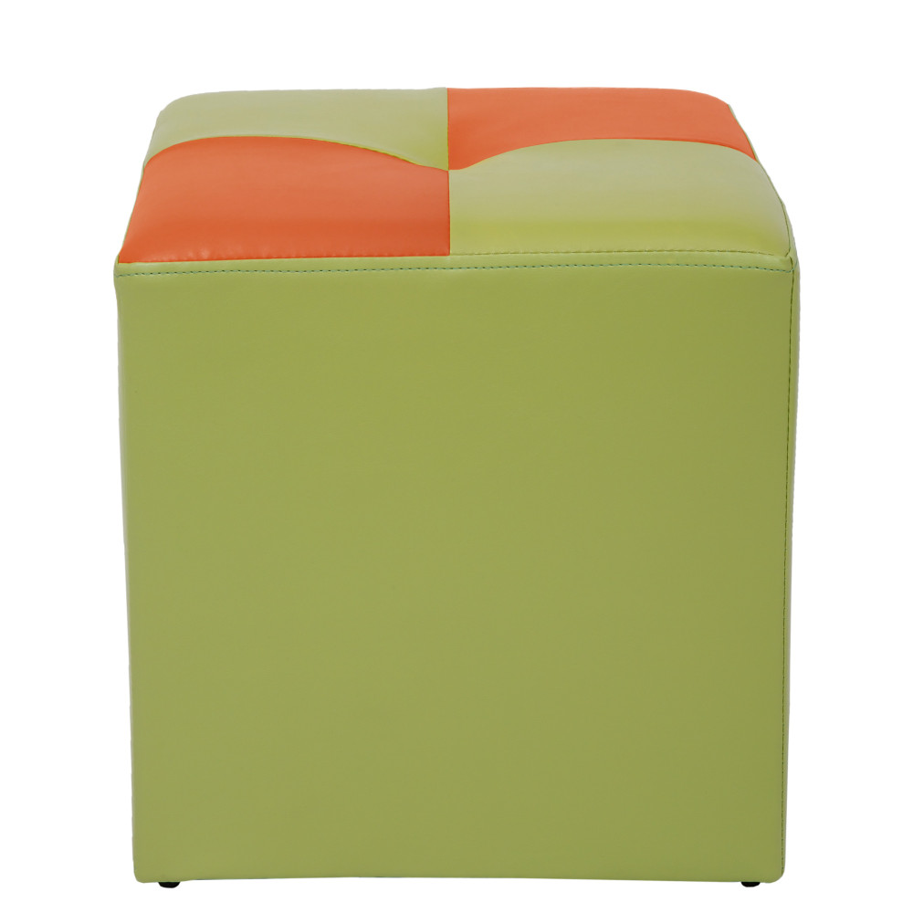 Taburet Cool - imitatie piele verde/portocaliu - 21899/21895 Taburet Cool - imitatie piele verde/portocaliu - 21899/21895