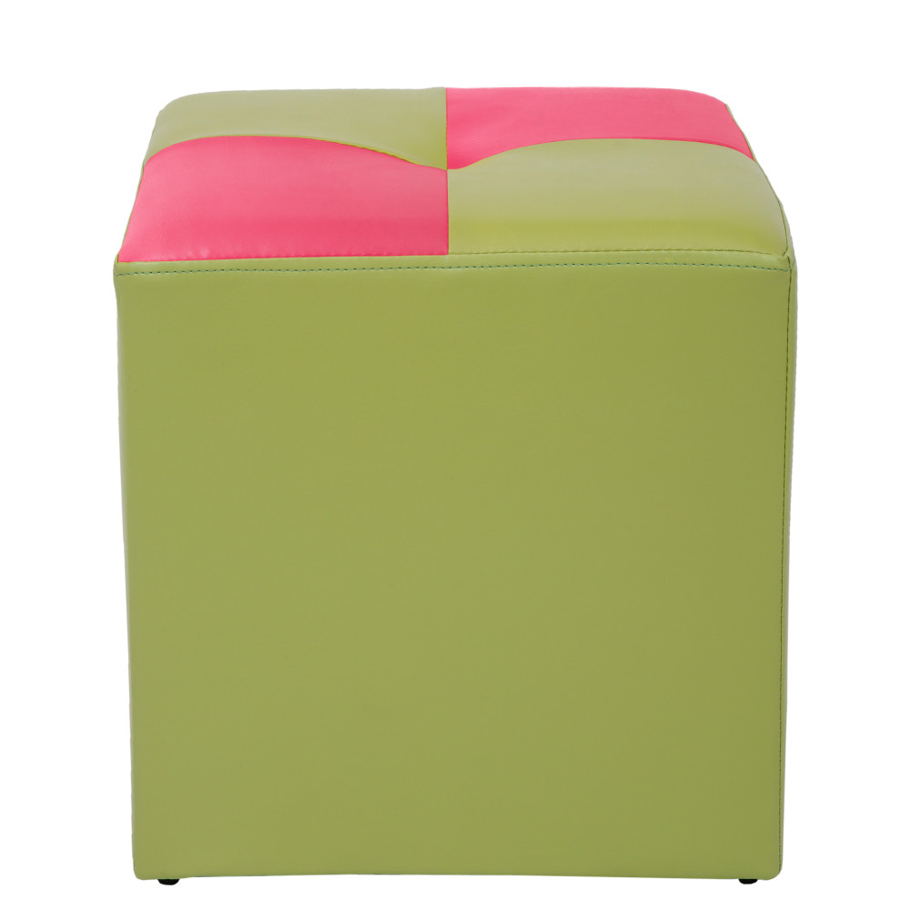 Taburet Cool - imitatie piele verde/roz - 21899/21896 Taburet Cool - imitatie piele verde/roz - 21899/21896