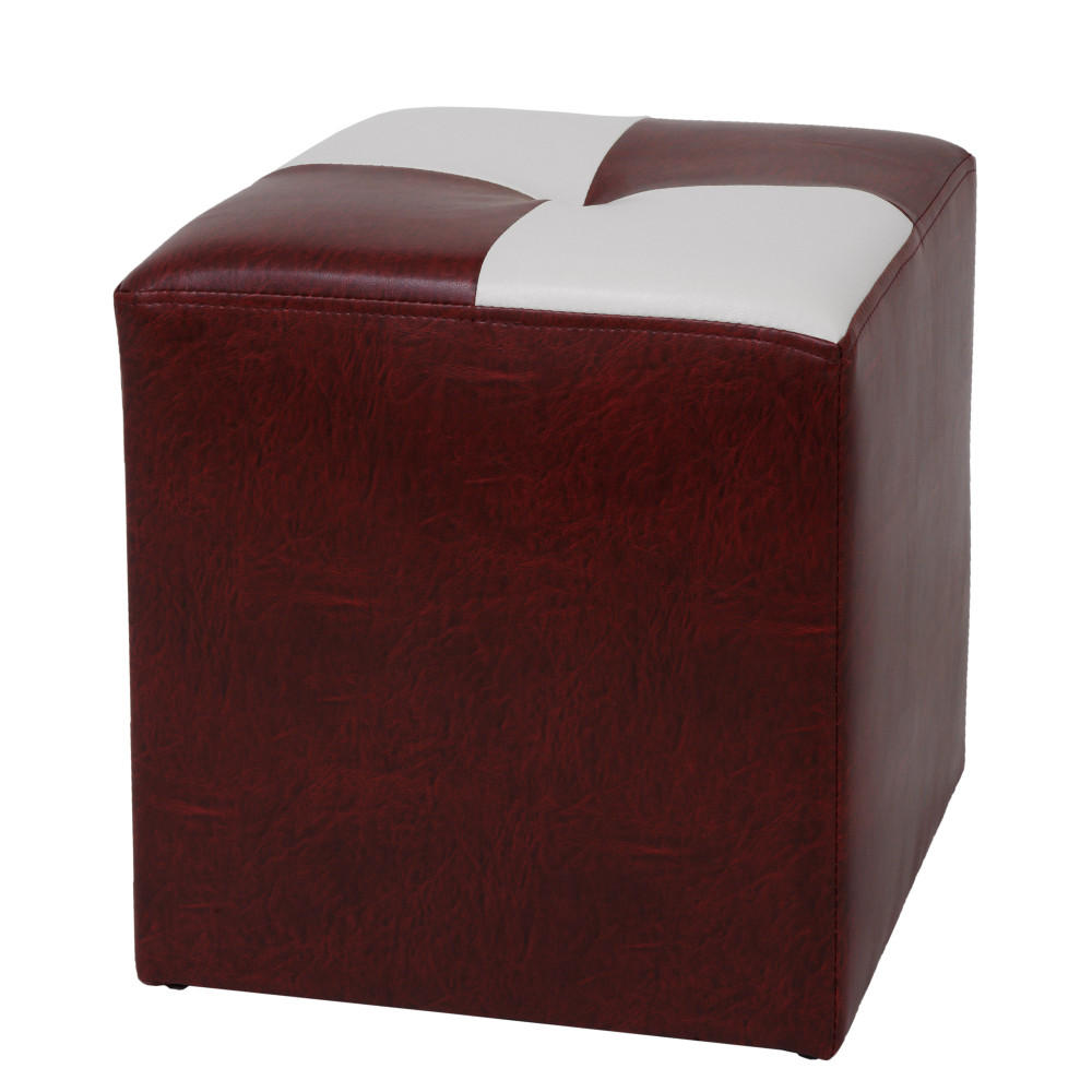 Taburet Cool - imitatie piele bordo/alb - 21902/21894 Taburet Cool - imitatie piele bordo/alb - 21902/21894