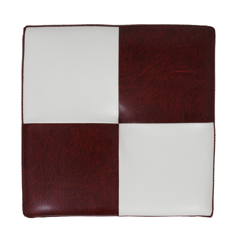 Taburet Cool - imitatie piele bordo/alb - 21902/21894 Taburet Cool - imitatie piele bordo/alb - 21902/21894