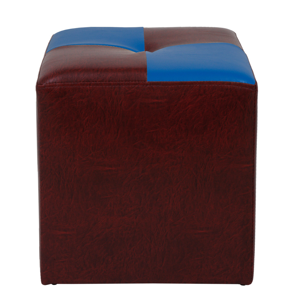 Taburet Cool - imitatie piele bordo/albastru - 21902/21898 Taburet Cool - imitatie piele bordo/albastru - 21902/21898