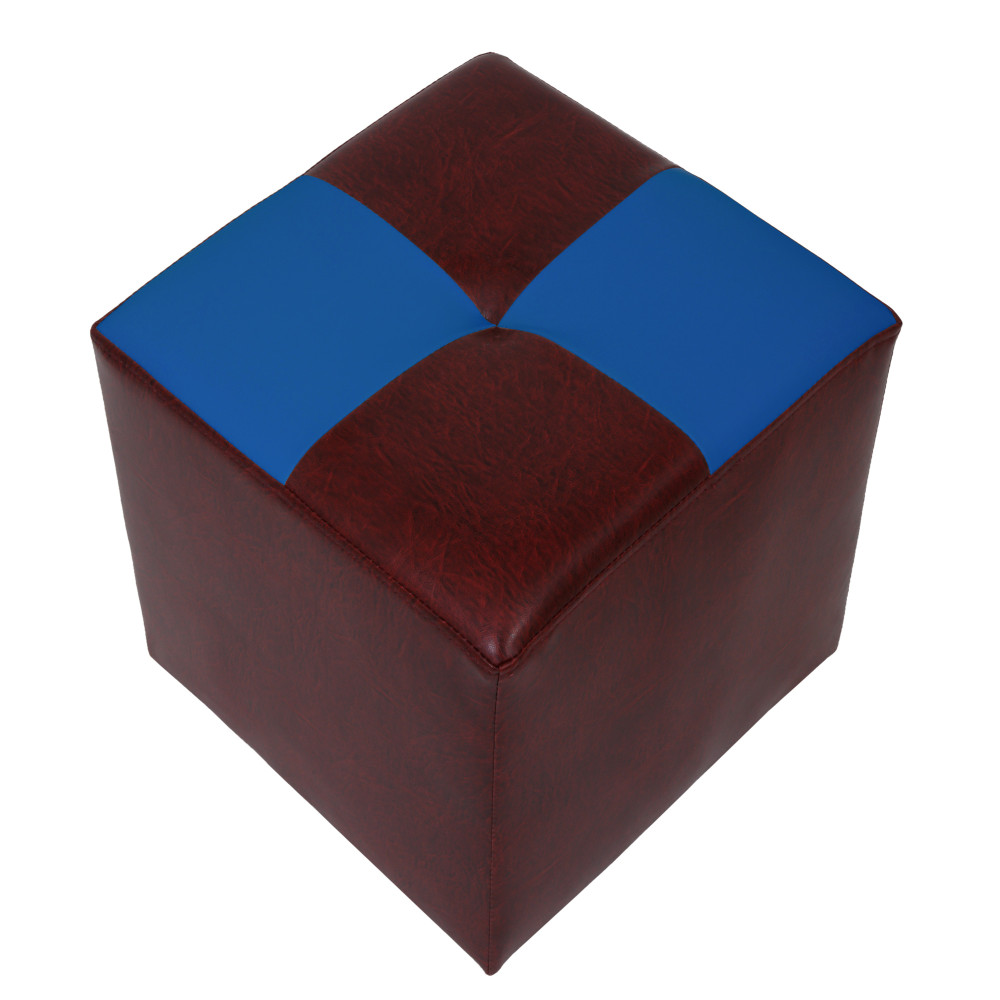 Taburet Cool - imitatie piele bordo/albastru - 21902/21898 Taburet Cool - imitatie piele bordo/albastru - 21902/21898