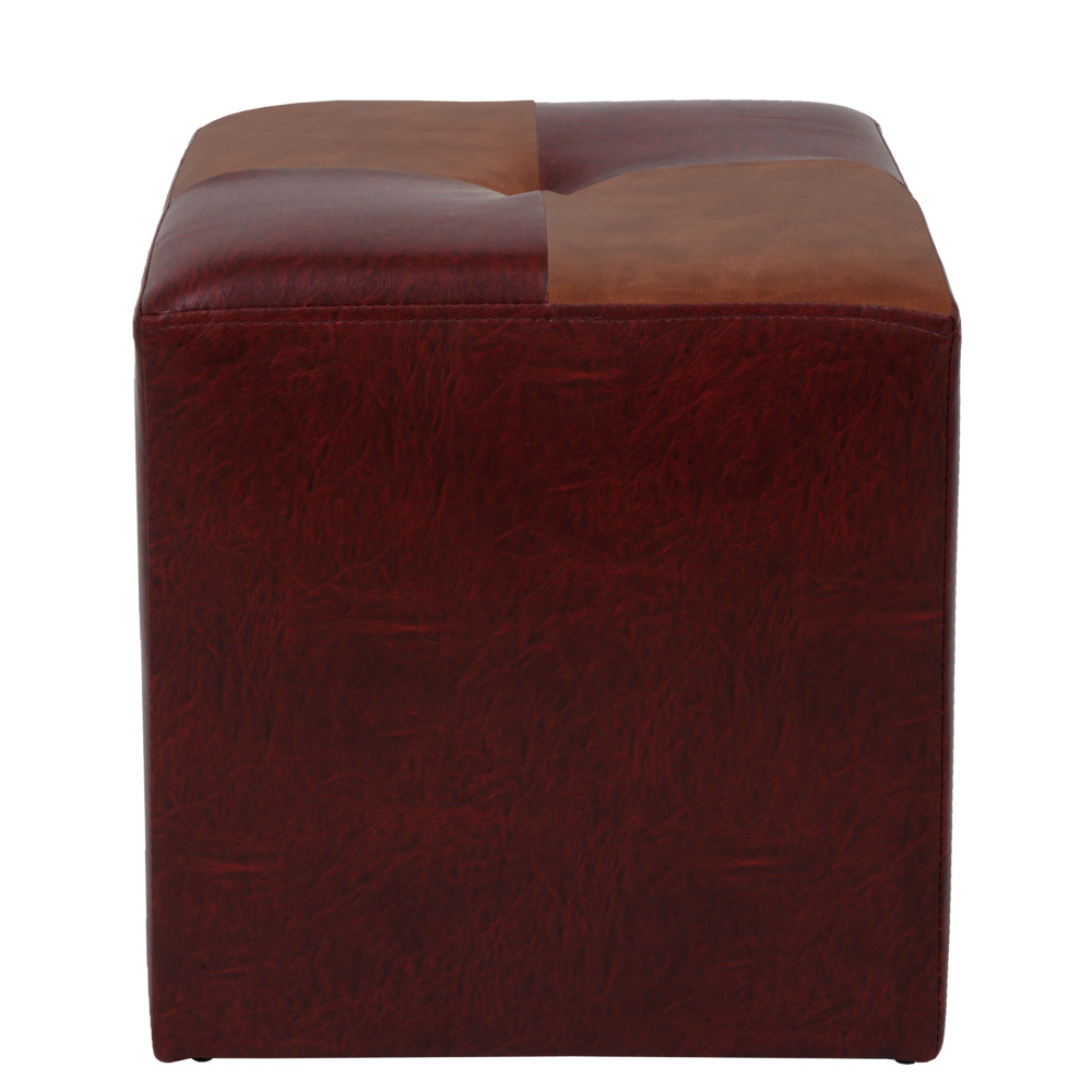 Taburet Cool - imitatie piele bordo/coniac - 21902/8070 Taburet Cool - imitatie piele bordo/coniac - 21902/8070