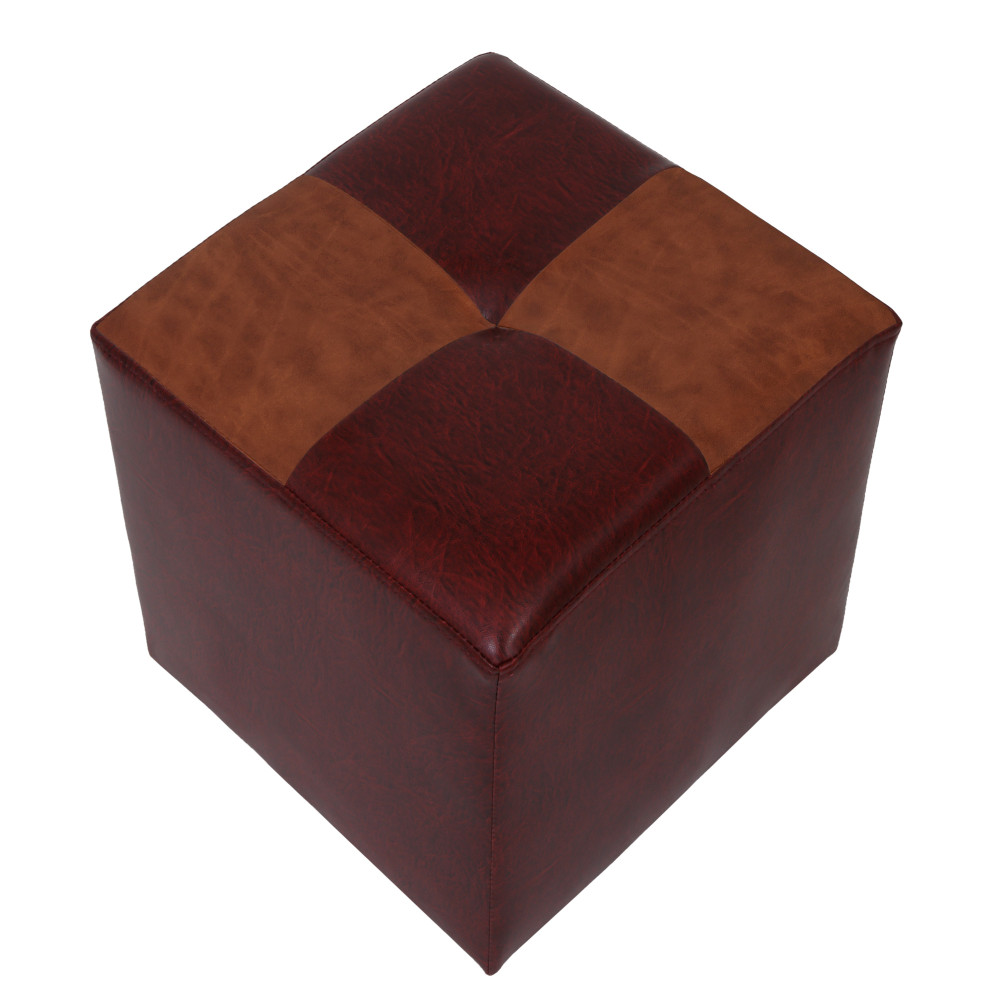 Taburet Cool - imitatie piele bordo/coniac - 21902/8070 Taburet Cool - imitatie piele bordo/coniac - 21902/8070