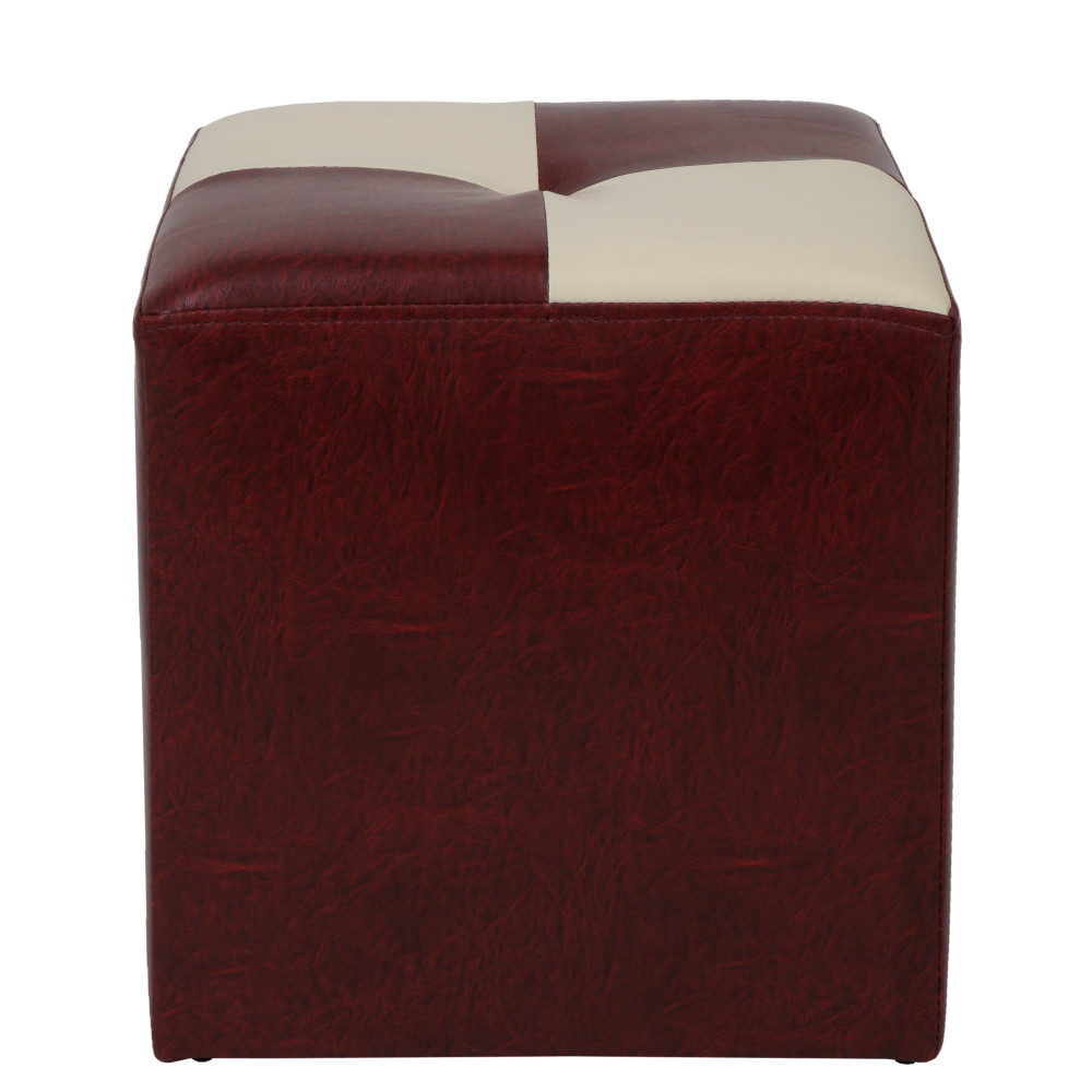Taburet Cool - imitatie piele bordo/crem  - 21902/21834