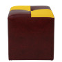 Taburet Cool - imitatie piele bordo/galben  - 21902/22168
