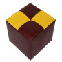 Taburet Cool - imitatie piele bordo/galben  - 21902/22168