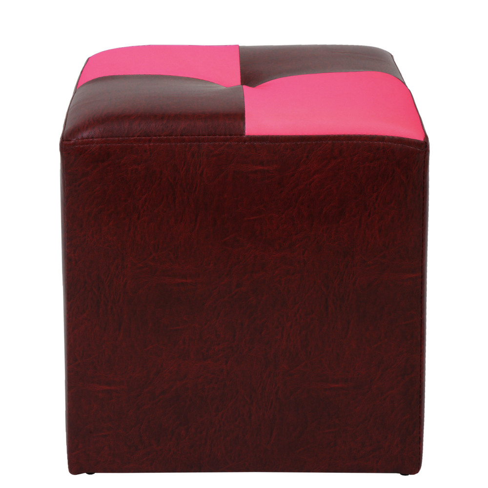 Taburet Cool - imitatie piele bordo/roz - 21902/21896 Taburet Cool - imitatie piele bordo/roz - 21902/21896