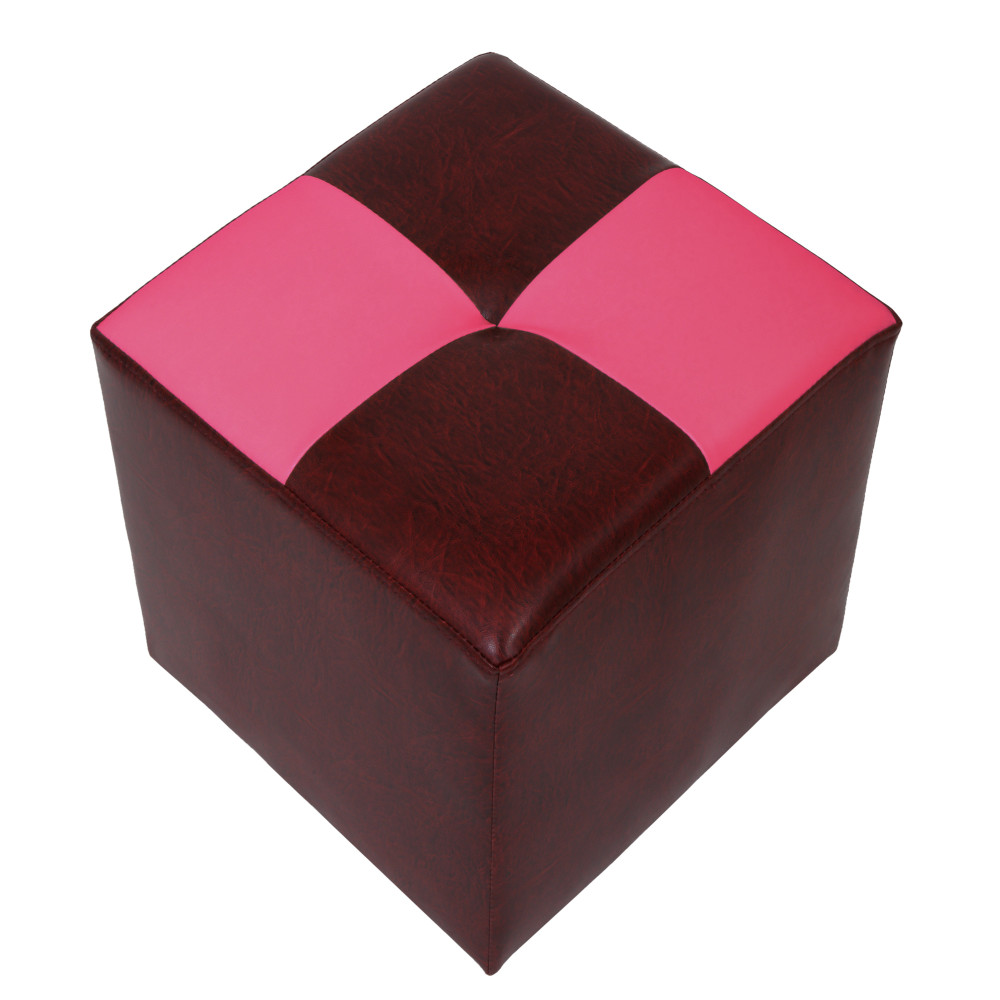 Taburet Cool - imitatie piele bordo/roz - 21902/21896 Taburet Cool - imitatie piele bordo/roz - 21902/21896