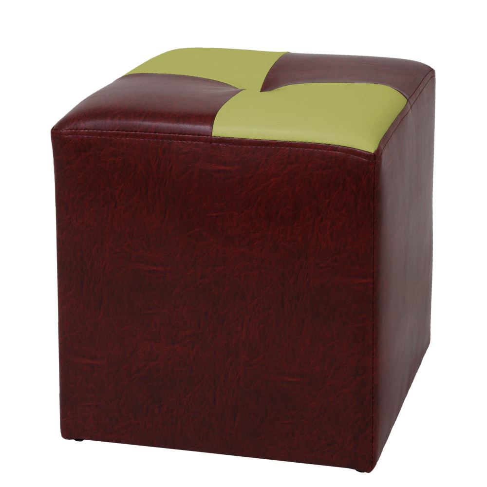 Taburet Cool - imitatie piele bordo/verde - 21902/21899 Taburet Cool - imitatie piele bordo/verde - 21902/21899