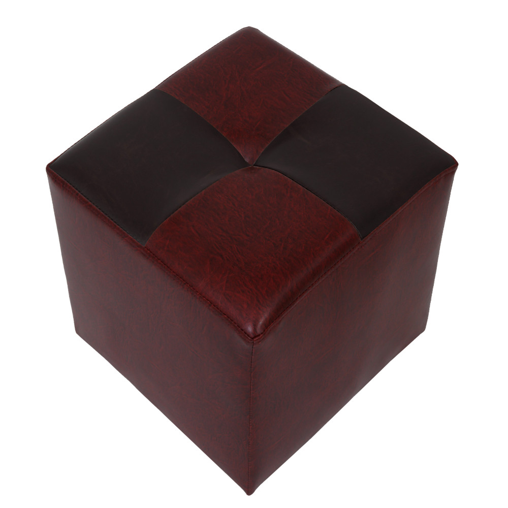 Taburet Cool - imitatie piele bordo/wenge - 21902/21835 Taburet Cool - imitatie piele bordo/wenge - 21902/21835