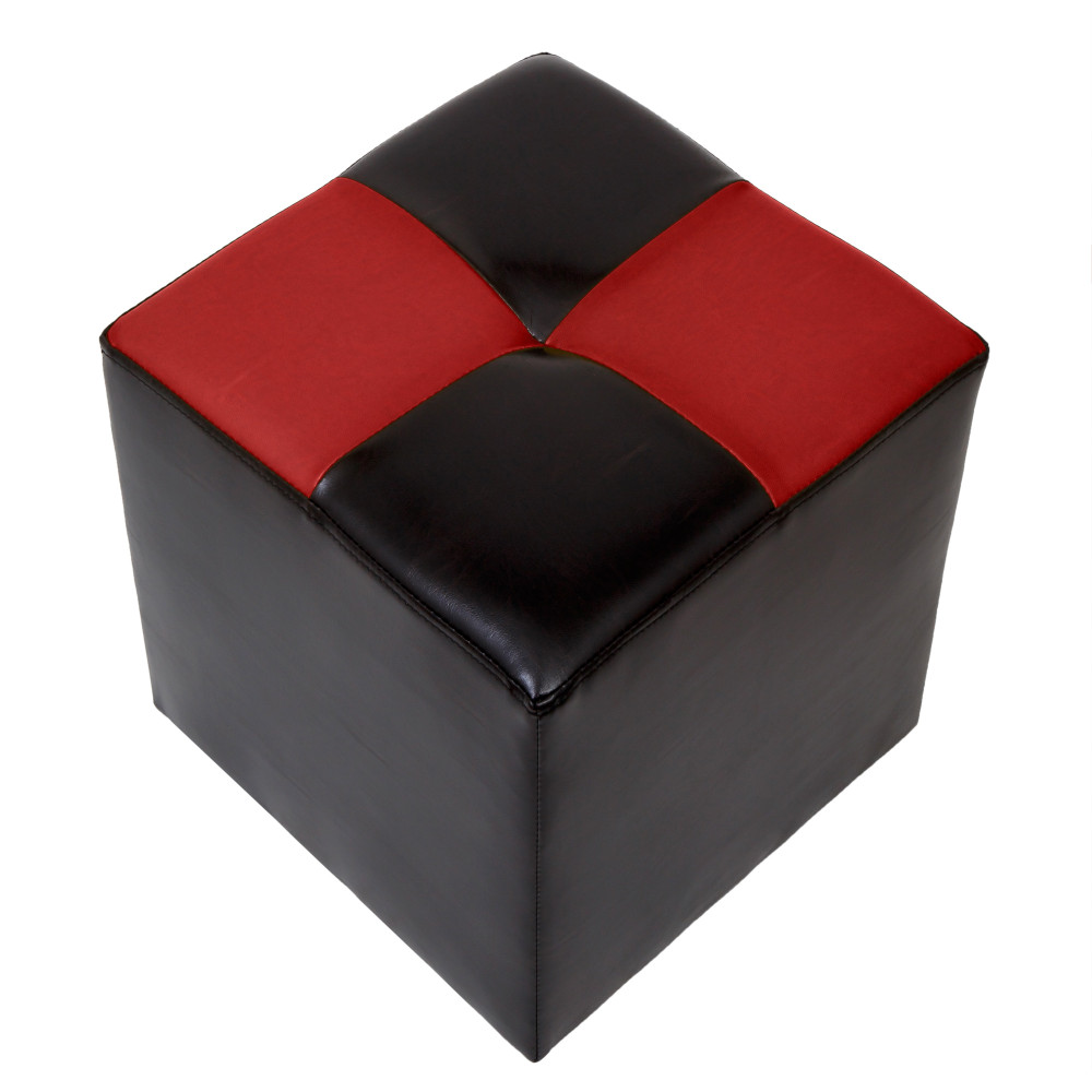 Taburet Cool - imitatie piele wenge/rosu - 21835/21900 Taburet Cool - imitatie piele wenge/rosu - 21835/21900