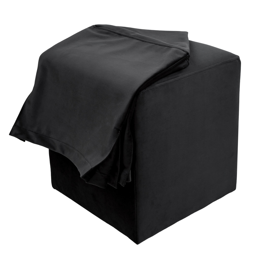 Taburet cu husa Cube H - stofa H01 - negru Taburet cu husa Cube H - stofa H01 - negru