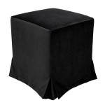 Taburet cu husa Cube H - stofa H01 - negru