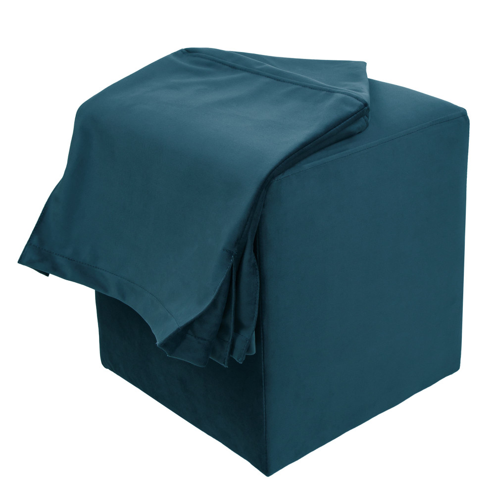 Taburet cu husa Cube H - stofa H13 - turcoaz Taburet cu husa Cube H - stofa H13 - turcoaz