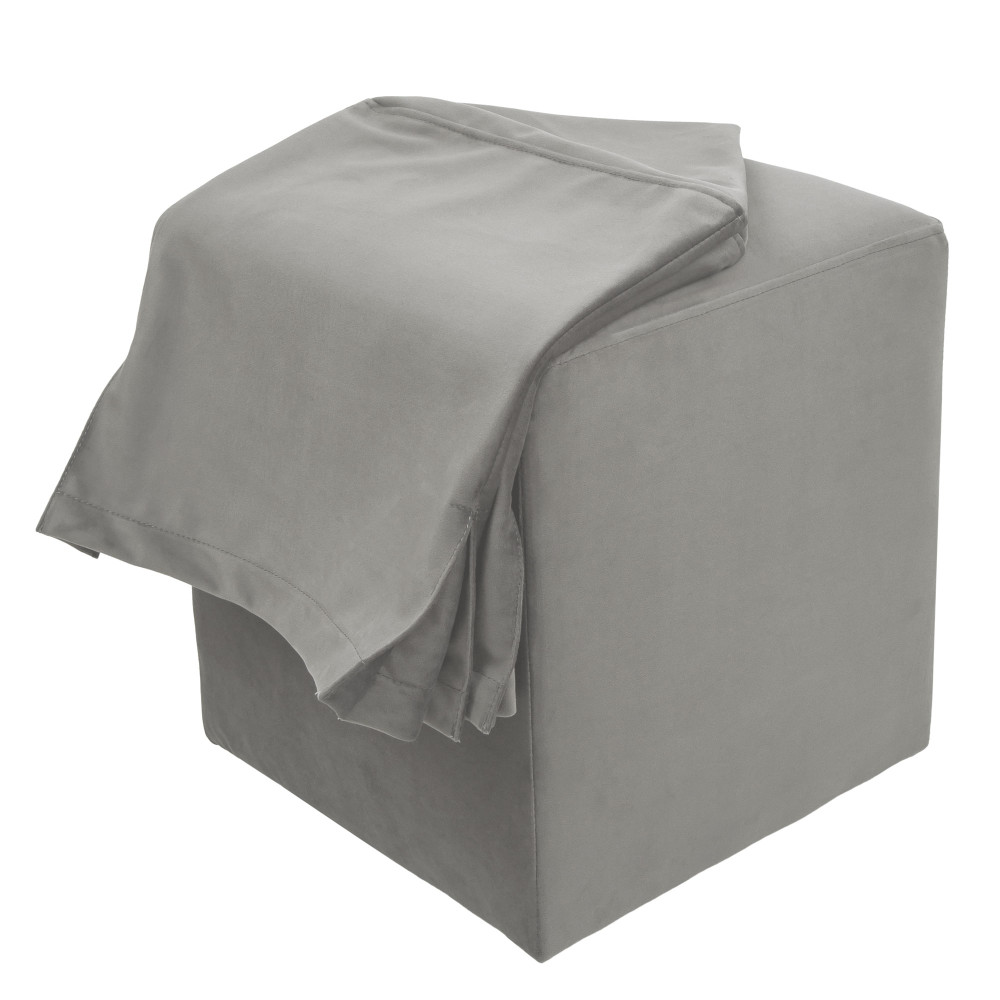 Taburet cu husa Cube H - stofa H34 - gri deschis Taburet cu husa Cube H - stofa H34 - gri deschis