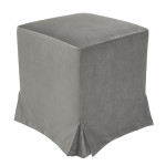 Taburet cu husa Cube H - stofa H34 - gri deschis
