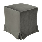Taburet cu husa Cube H - stofa H49 - gri petrol