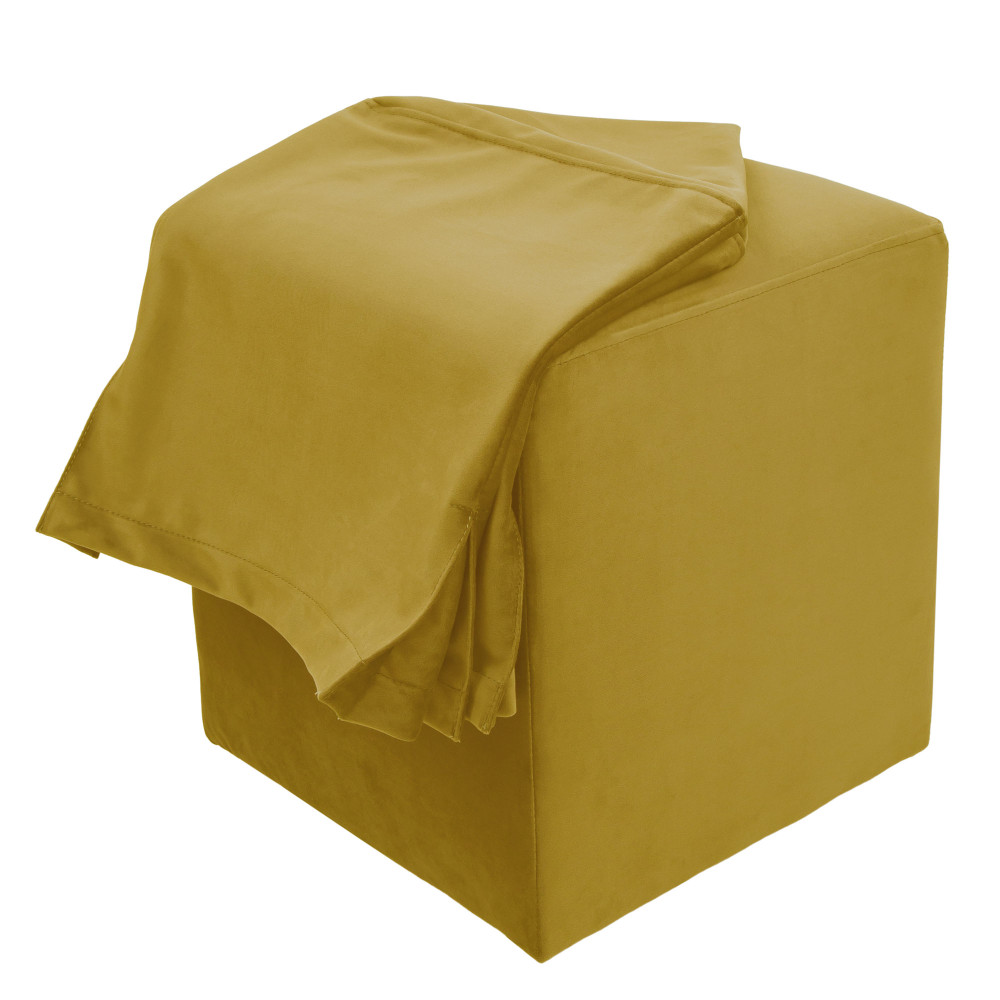 Taburet cu husa Cube H - stofa H66 - galben Taburet cu husa Cube H - stofa H66 - galben