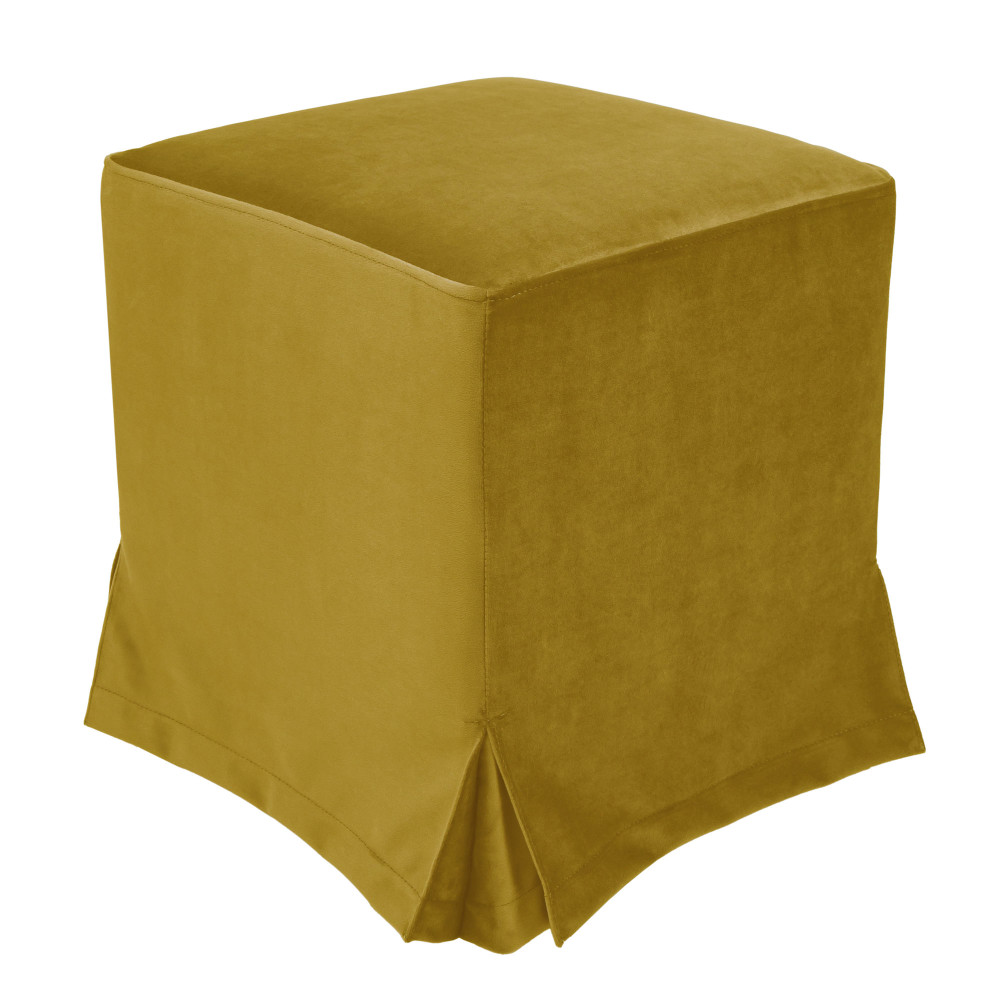 Taburet cu husa Cube H - stofa H66 - galben Taburet cu husa Cube H - stofa H66 - galben