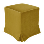 Taburet cu husa Cube H - stofa H66 - galben